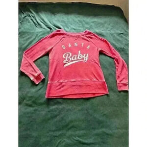 Grayson/Threads sweatshirt. Santa Baby. size Medium. Holiday red. Christmas time